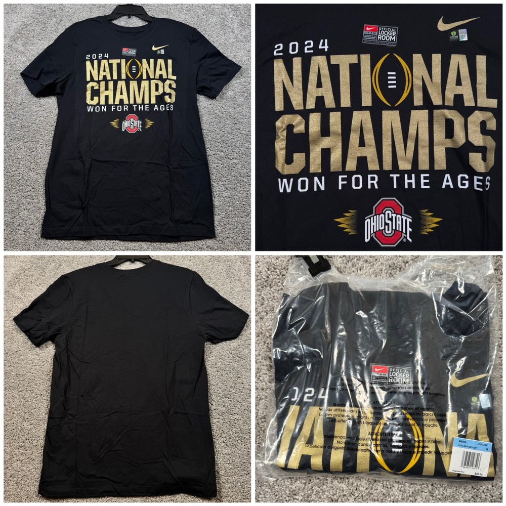 Ohio State Buckeyes Nike 2024 National Champs Locker Room Tee Black Medium NEW